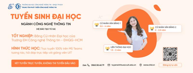 Chương trình đào tạo Cử nhân Công nghệ Thông tin, hình thức từ xa qua mạng