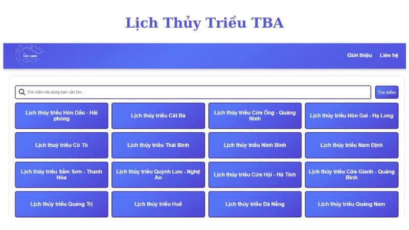 Lịch Thuỷ Triều TBA