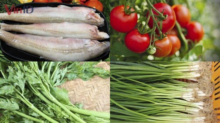 Nguyên liệu chính chế biến cá khoai nấu ngót